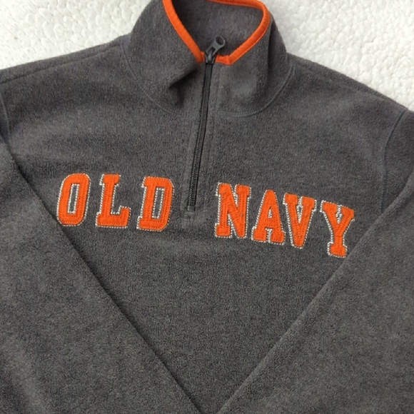 Old Navy Other - Old Navy Gray and Orange Fleece Pullover